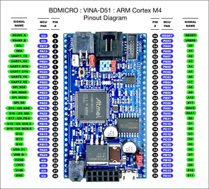 BDMICRO VINA-D51 ARM Cortex M4 Pinout Diagram